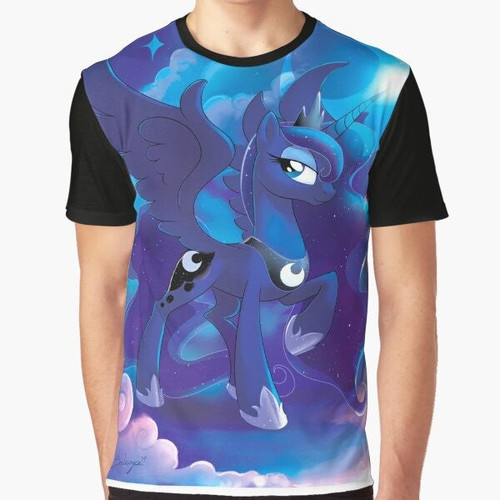 Princess Luna, the alicorn of the moon, featured on a graphic t-shirt design
