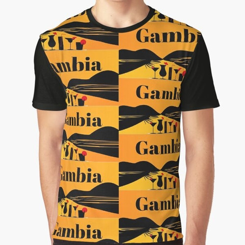 Gambia Graphic T-Shirt featuring the national flag of Gambia