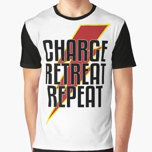 White Scars Lightning Graphic T-Shirt featuring a shock design for Warhammer fans