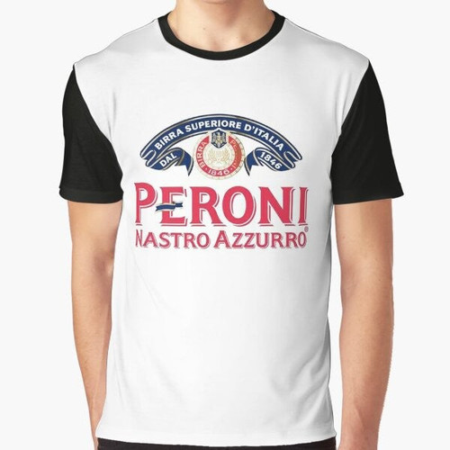 Peroni Nastro Azzurro Italian Beer Classic Logo Graphic T-Shirt