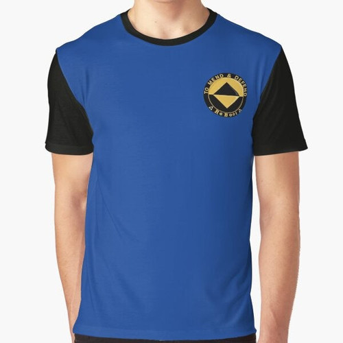 Guardian 452 graphic t-shirt featuring a retro 90s cartoon inspired design with references to reboots, hexadecimal, megabytes, and mainframes.