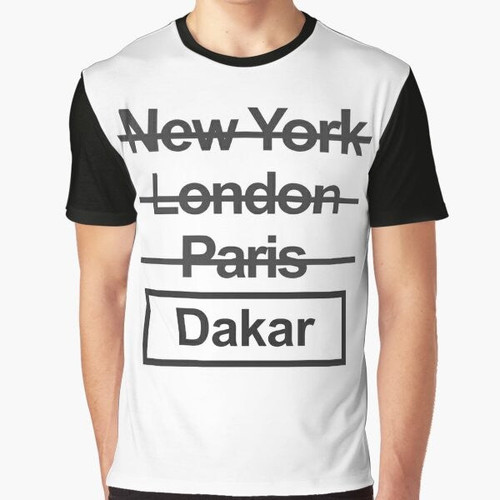 Senegal Dakar City Graphic T-Shirt featuring text design and Senegalese pride