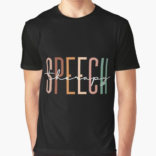 Graphic t-shirt design for speech therapists, speech language pathologists, and speech pathology professionals.