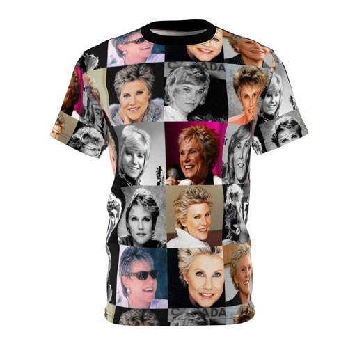 Retro-style t-shirt design featuring the image and name of Canadian singer Anne Murray
