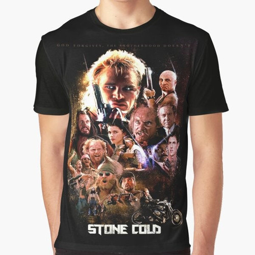 Stone Cold Action Movie Graphic T-Shirt with Brian Bosworth and Lance Henrikson