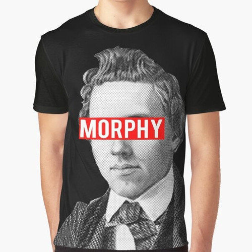 Paul Morphy, chess grandmaster, playing chess on a chess board