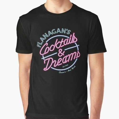 Flanagan's - Cocktails & Dreams 80s Movie Graphic T-Shirt featuring Tom Cruise