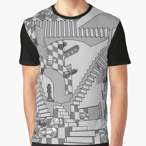 Vintage-style graphic t-shirt with a chess board and chess piece design, featuring the text "Checkmate".