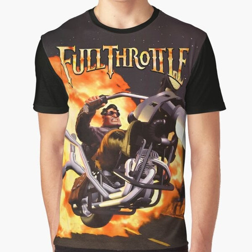 Full Throttle Retro Graphic T-Shirt featuring pixel art and vintage gaming vibes