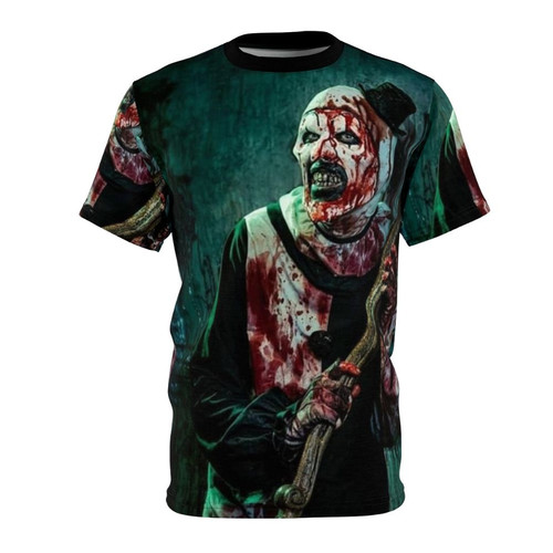 Terrifier 2 inspired t-shirt featuring a spooky clown design