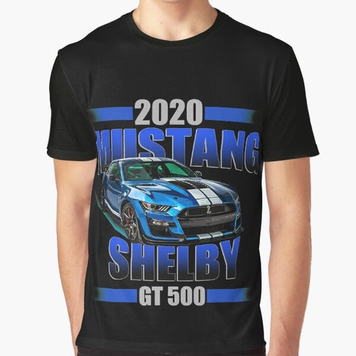2020 Shelby GT500 graphic t-shirt with Mustang and Ford muscle car design