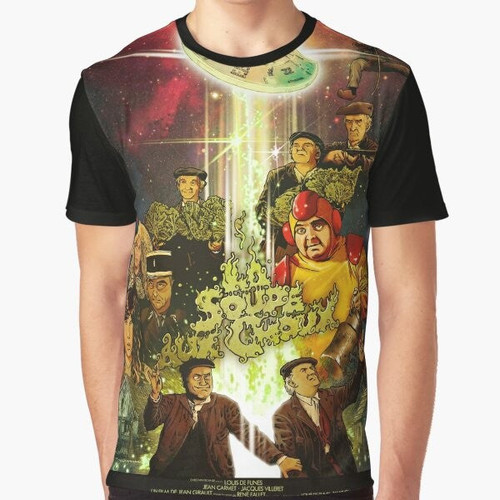 Cabbage Soup Comedy Graphic T-Shirt featuring characters from classic French cinema