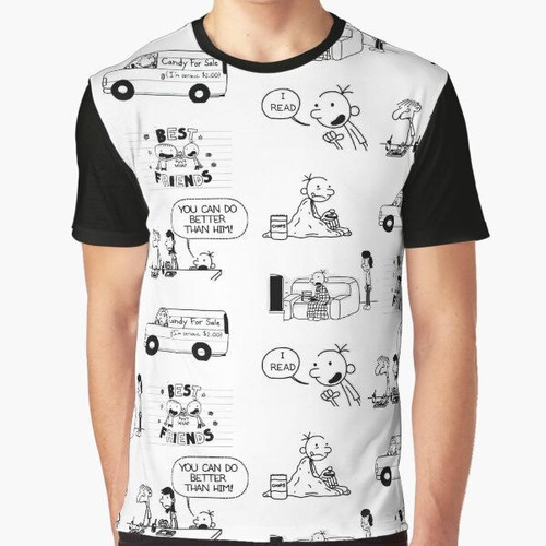 Wimpy Kid graphic t-shirt for book lovers and bookworms