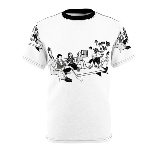 Terrace House Japan inspired black and white line art design on a t-shirt