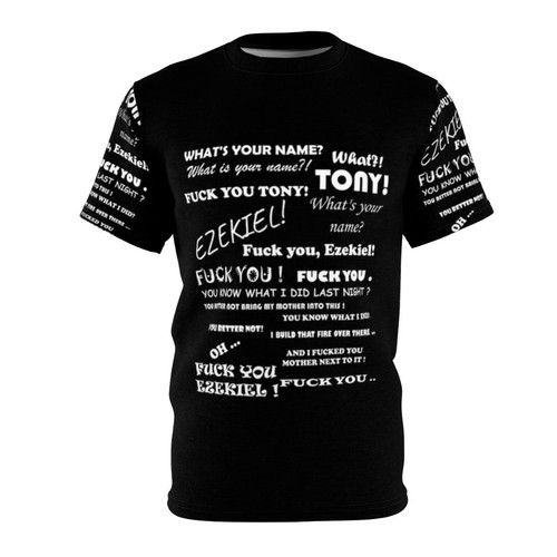 Funny t-shirt featuring a viral TikTok meme conversation design
