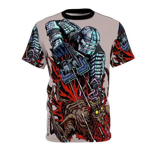 Necromorph-inspired horror video game t-shirt design