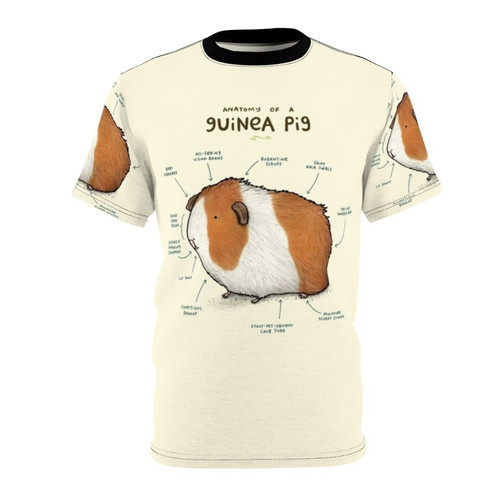 An illustration of the anatomy of a cute and adorable guinea pig on a t-shirt