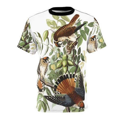 Vintage-inspired American kestrel bird of prey t-shirt design