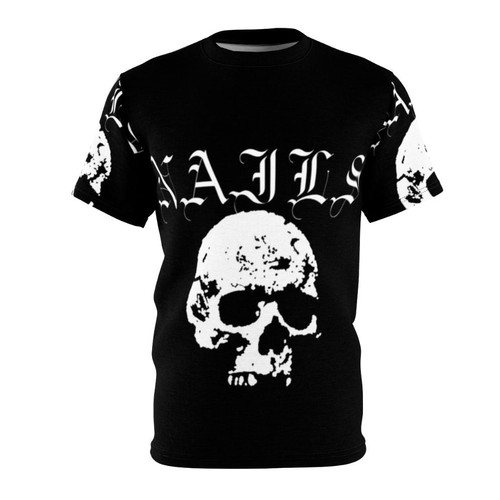 Hardcore punk band graphic t-shirt with skull design