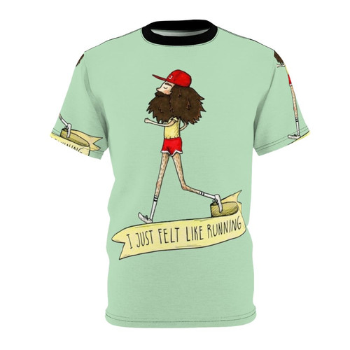 Forrest Gump inspired running t-shirt with quote and beard graphic