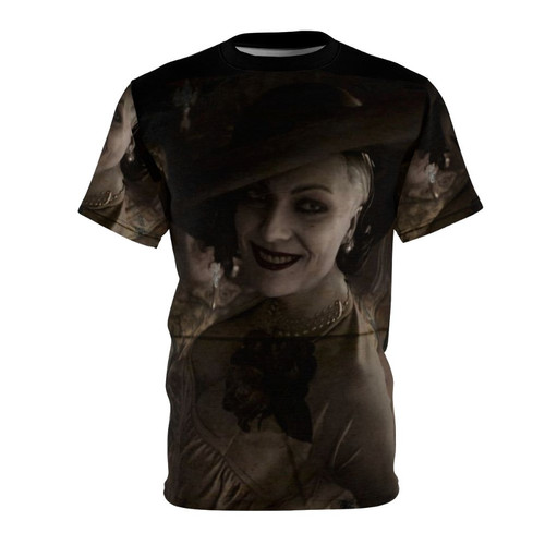 Resident Evil Village Tall Lady T-Shirt featuring the iconic Lady Dimitrescu from the popular horror game series.