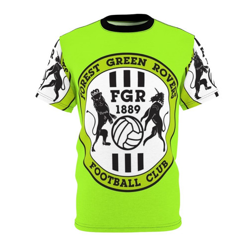 Forest green football top with abstract design, perfect for supporters of Green Rovers FC.