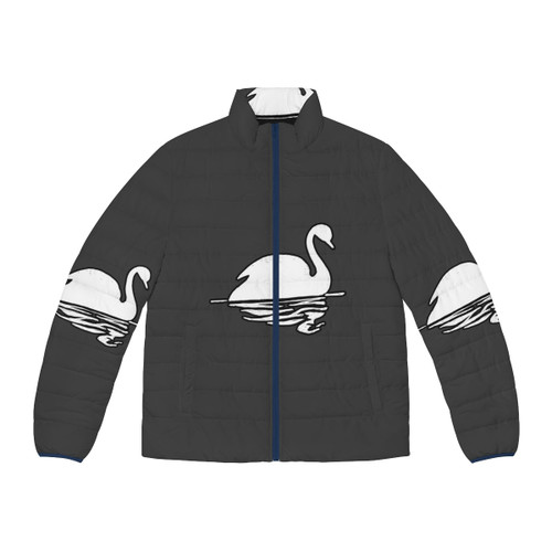 Legendary Swan Puffer Jacket with Ethereal Animal Art Design