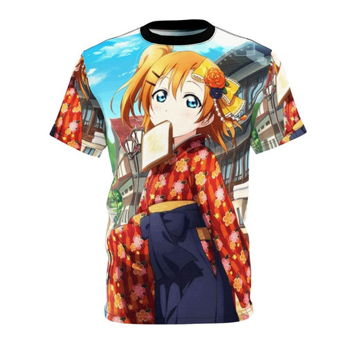 Taisho-inspired anime t-shirt featuring Honoka Kousaka from Love Live! School Idol Project