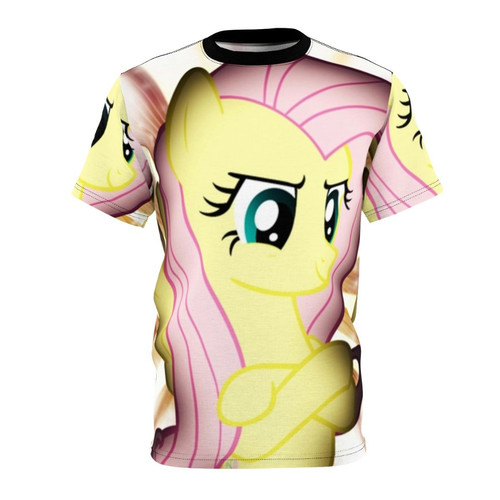 A pastel-colored, anime-inspired cartoon pony on a t-shirt design