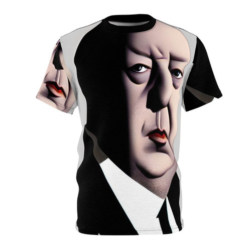 Artistic portrait of legendary film director Alfred Hitchcock