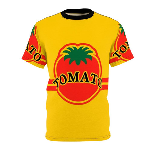 Stylish t-shirt featuring a colorful tomato graphic design