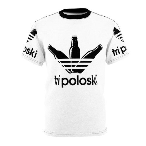 Tri Poloski inspired graphic t-shirt featuring Russian, Slavic, and bass music elements