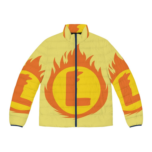 Superhero Letter S Fire Insignia Puffer Jacket