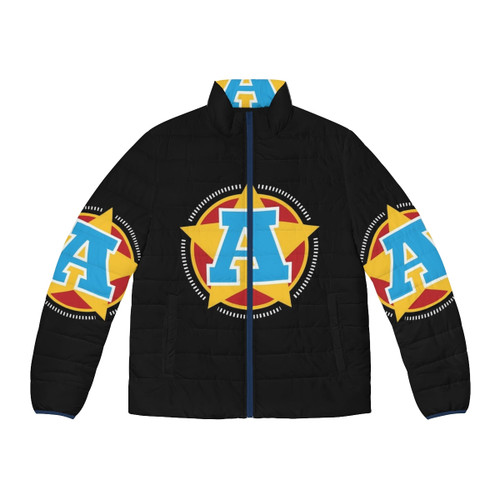 Superhero Letter A Star and Stripes Puffer Jacket