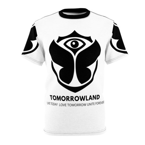 Tomorrowland-inspired music t-shirt featuring electronic dance music graphics