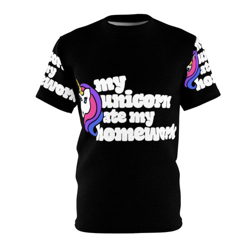 Vibrant t-shirt featuring a whimsical unicorn design for fantasy and animal lovers