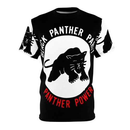 Commemorative t-shirt featuring the iconic Black Panther Party logo and imagery
