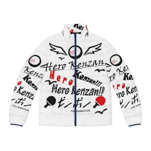 Kenzan Puffer Jacket featuring designs from the anime Ping Pong the Animation