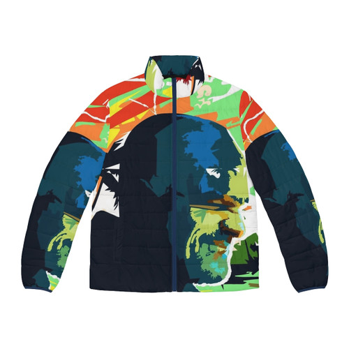 Stranger Things Hopper Inspired Puffer Jacket with Pop Art Design