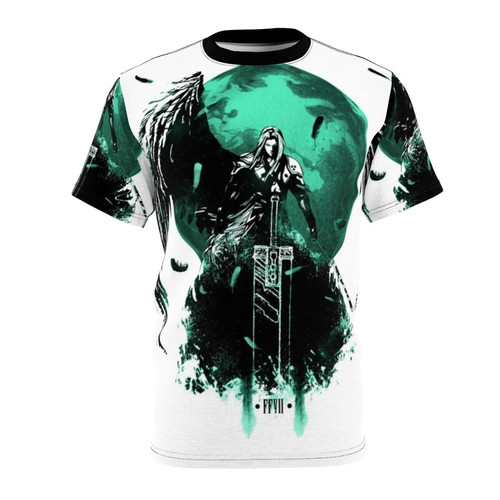 Heroic Final Fantasy 7 character t-shirt featuring inspired artwork of Sephiroth, Cloud, Zack, and Angeal.
