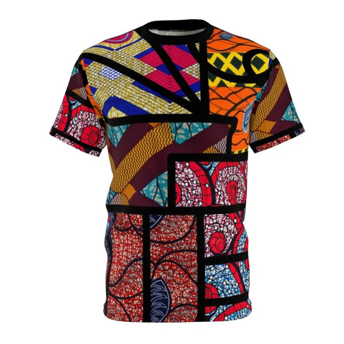 Stylish African print t-shirt with vibrant watercolor design