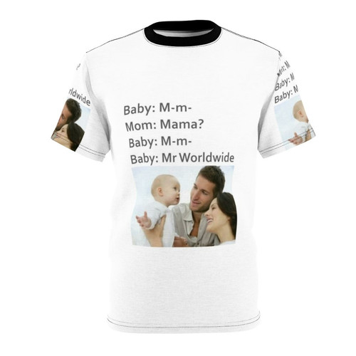 Stylized graphic t-shirt featuring Pitbull, the popular singer and rapper known as Mr. Worldwide.