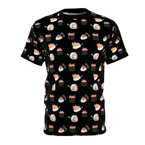 Sushi Cat Graphic T-Shirt - Cute and Playful Cat Design