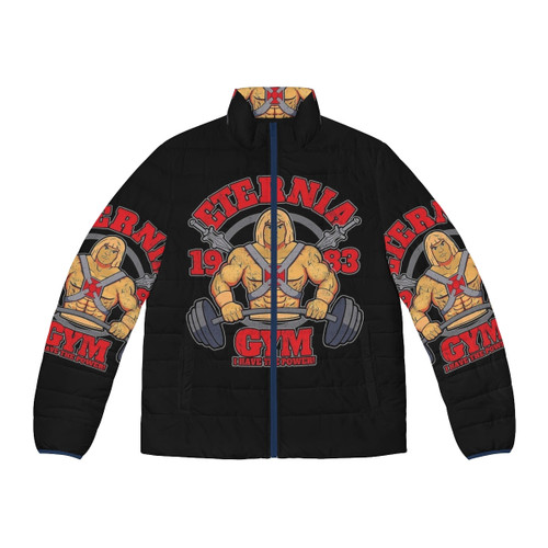 He-Man Eternia Retro Puffer Jacket with Masters of the Universe graphics