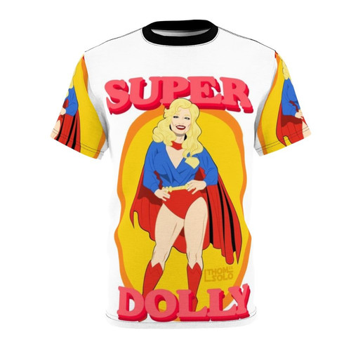 Dolly Parton inspired superhero pinup style t-shirt