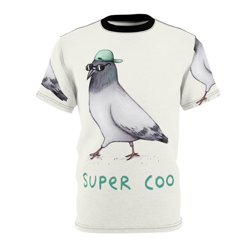A trendy t-shirt featuring a cute, sassy pigeon or "birb" graphic design