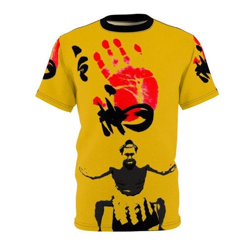Powerful sumo wrestler graphic design t-shirt featuring Japanese martial arts and samurai elements