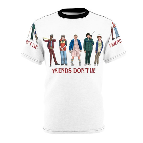 Friends Don't Lie Stranger Things inspired t-shirt with retro 80s style graphics