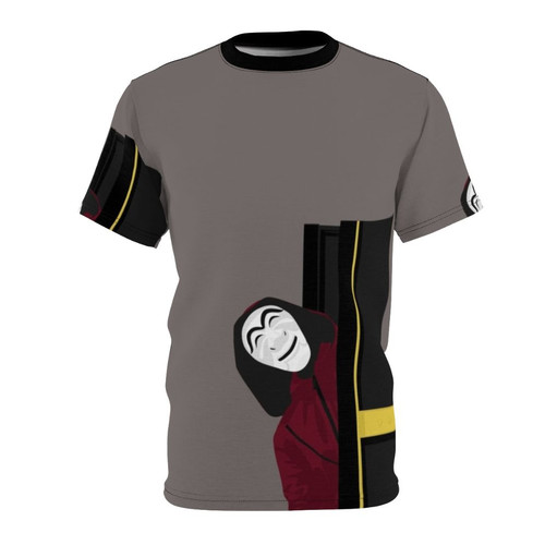 Money Heist Korea inspired graphic t-shirt with unique all-over-print design