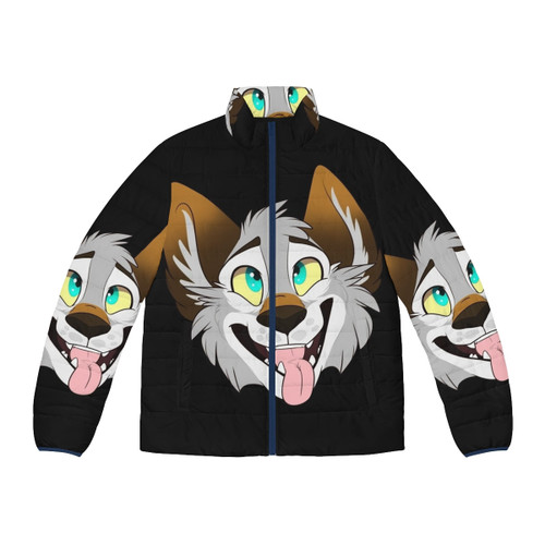 Happy wolf puffer jacket, a cute and warm winter coat for animal lovers and furry fans